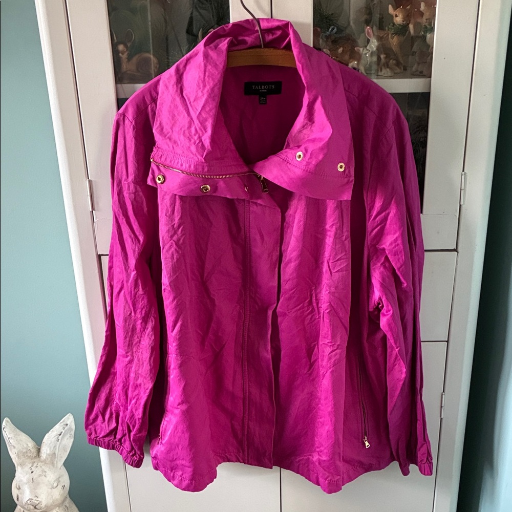 Talbots sz 24W Women's Fuchsia Utility Jacket euc